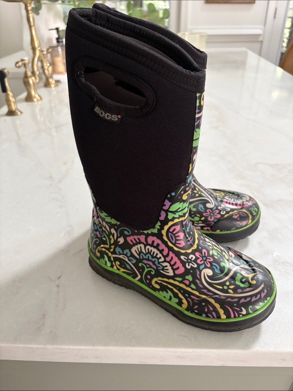 Bogs Girls Classic High Tuscany Boots Rain Snow Play Travel Waterproof Size 1
